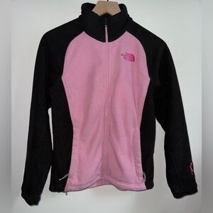 The North Face Cancer Awareness Zip Up Collared Jacket Pink/Black Size Small